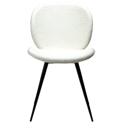 [var:Bezug=Schnee RPES Bouclé-Stoff mit schwarzen Beinen] CLOUD Stuhl