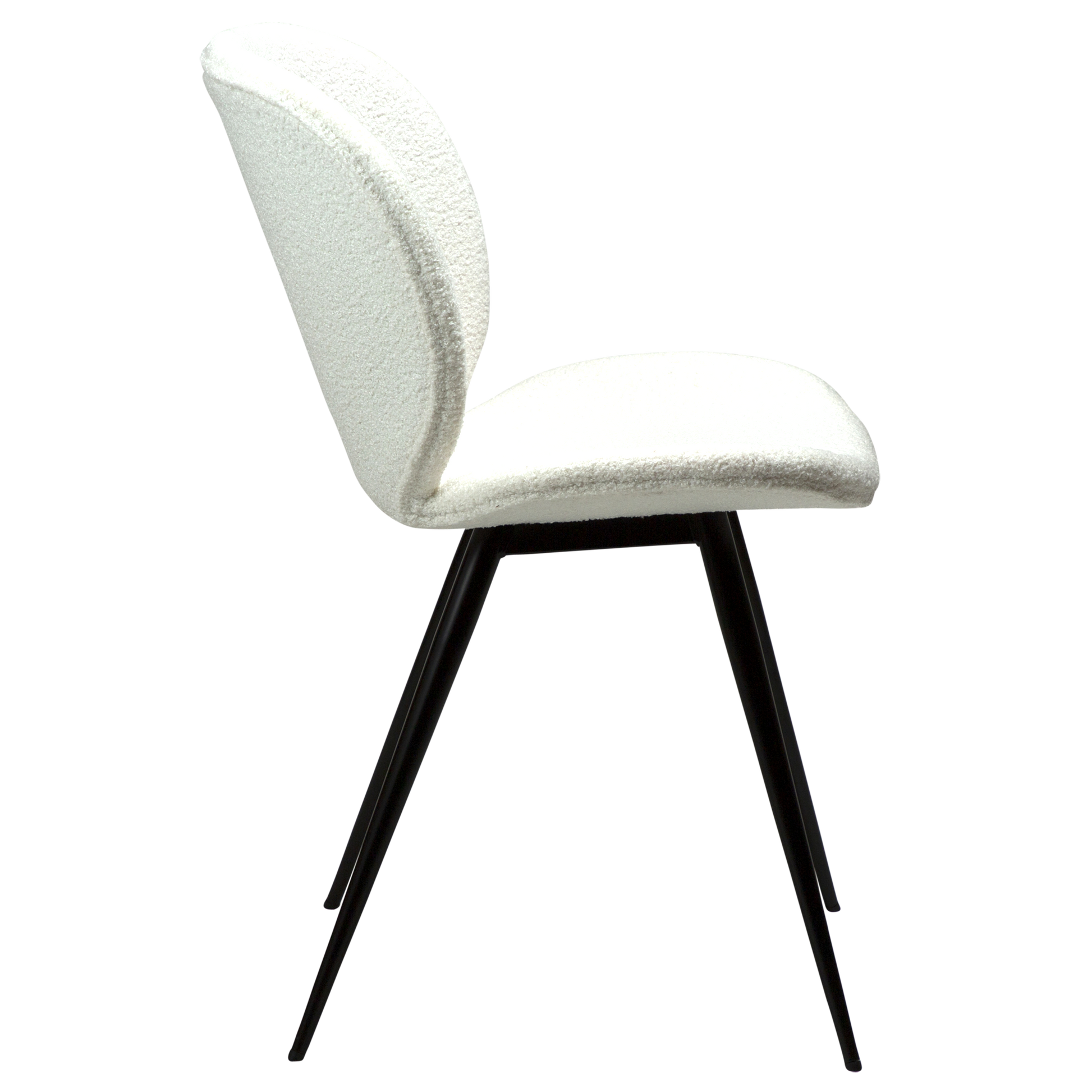 [var:Bezug=Schnee RPES Bouclé-Stoff mit schwarzen Beinen] CLOUD Stuhl