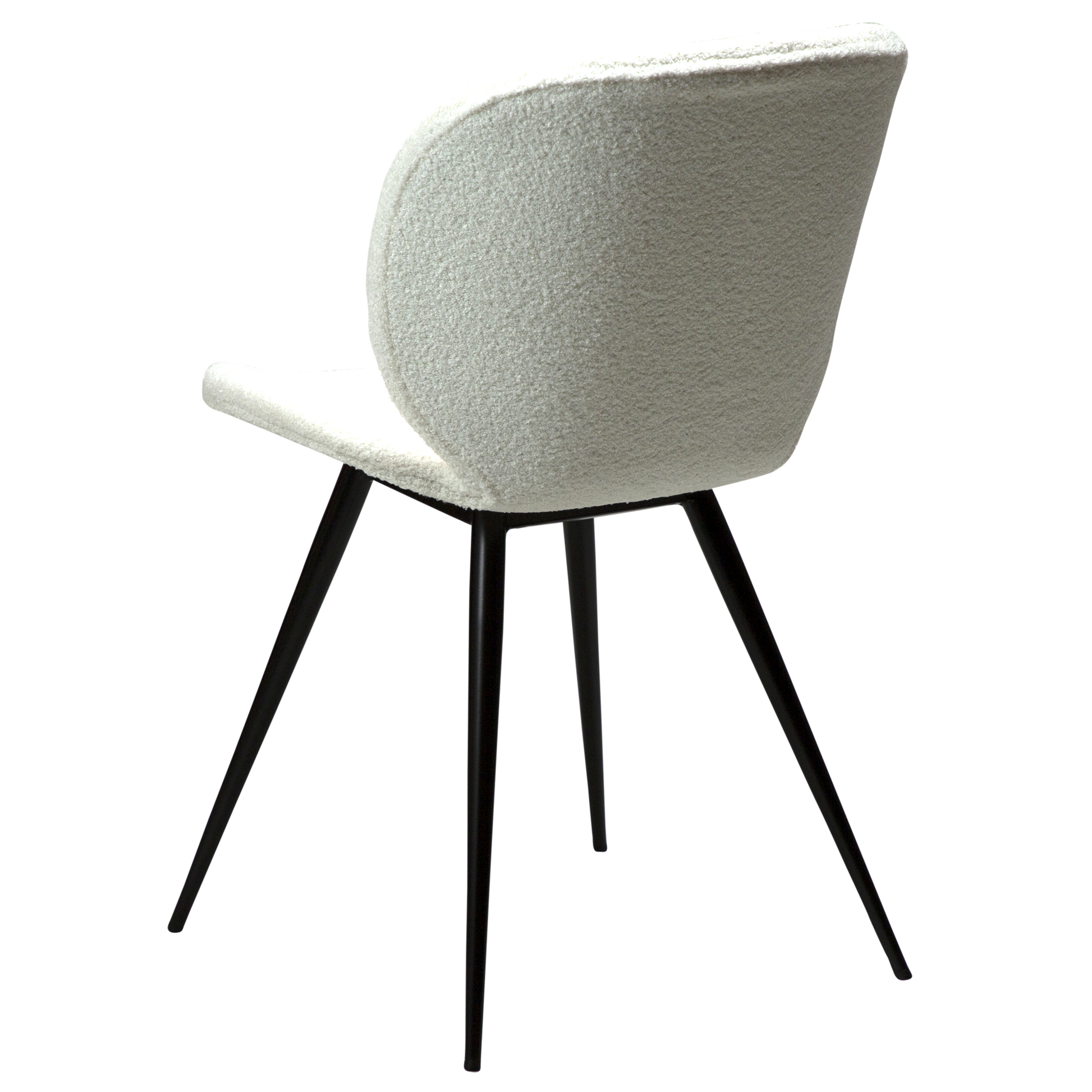 [var:Bezug=Schnee RPES Bouclé-Stoff mit schwarzen Beinen] CLOUD Stuhl