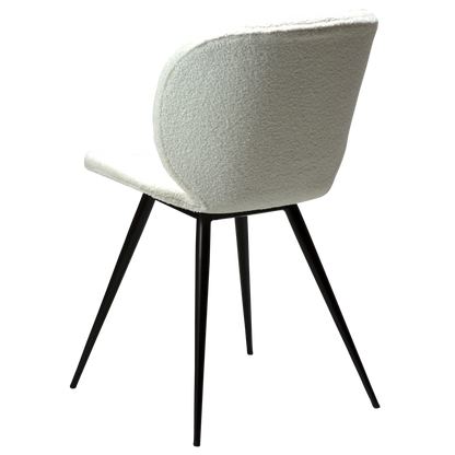 [var:Bezug=Schnee RPES Bouclé-Stoff mit schwarzen Beinen] CLOUD Stuhl