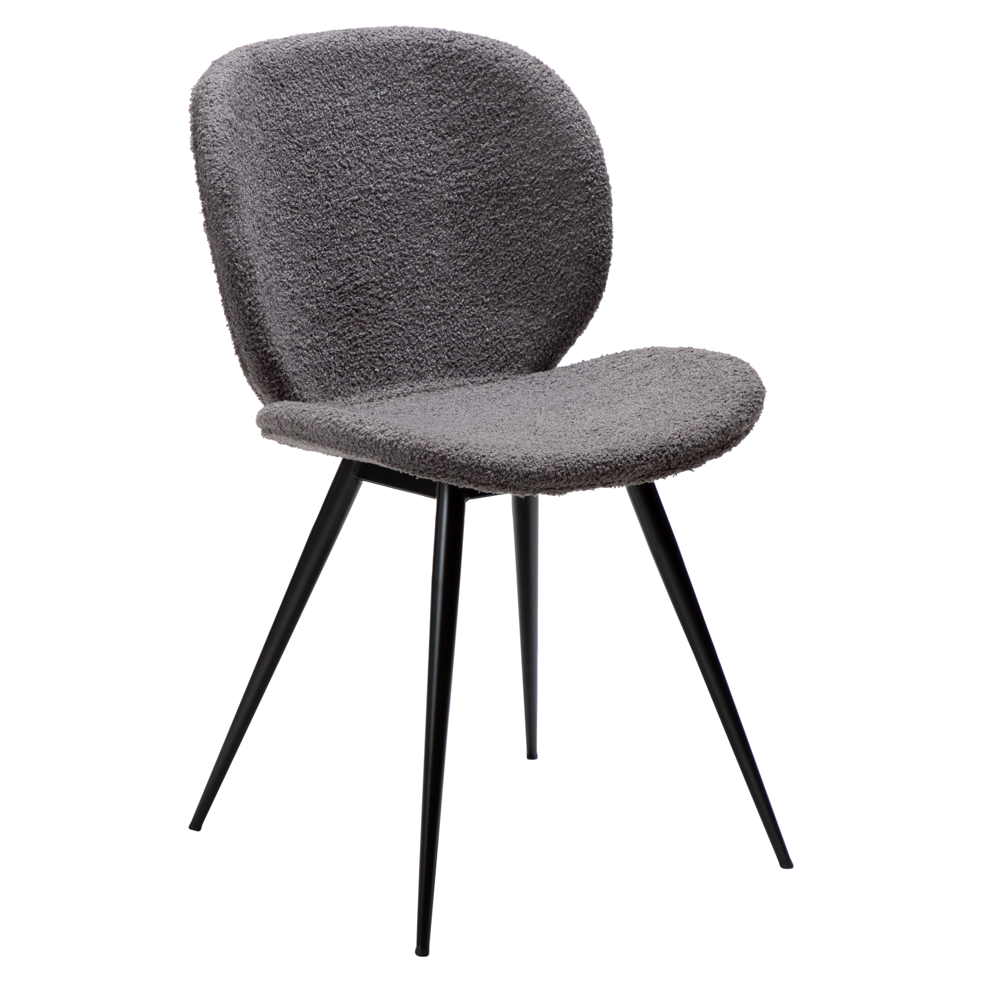[var:Bezug=Stone RPES Bouclé-Stoff mit schwarzen Beinen] CLOUD Stuhl