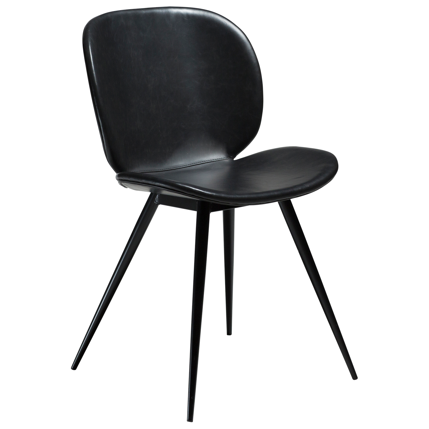 [var:Bezug=Vintage schwarzes Kunstleder mit runden schwarzen Beinen] CLOUD Stuhl