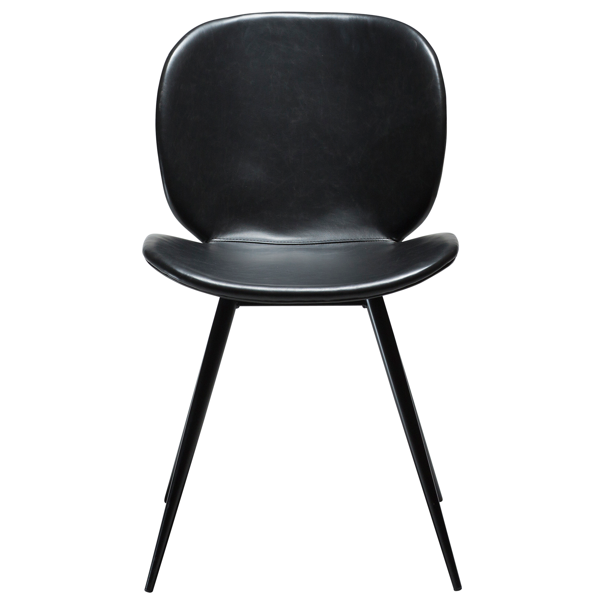 [var:Bezug=Vintage schwarzes Kunstleder mit runden schwarzen Beinen] CLOUD Stuhl