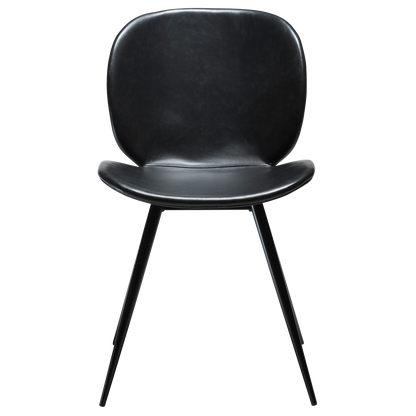 [var:Bezug=Vintage schwarzes Kunstleder mit runden schwarzen Beinen] CLOUD Stuhl