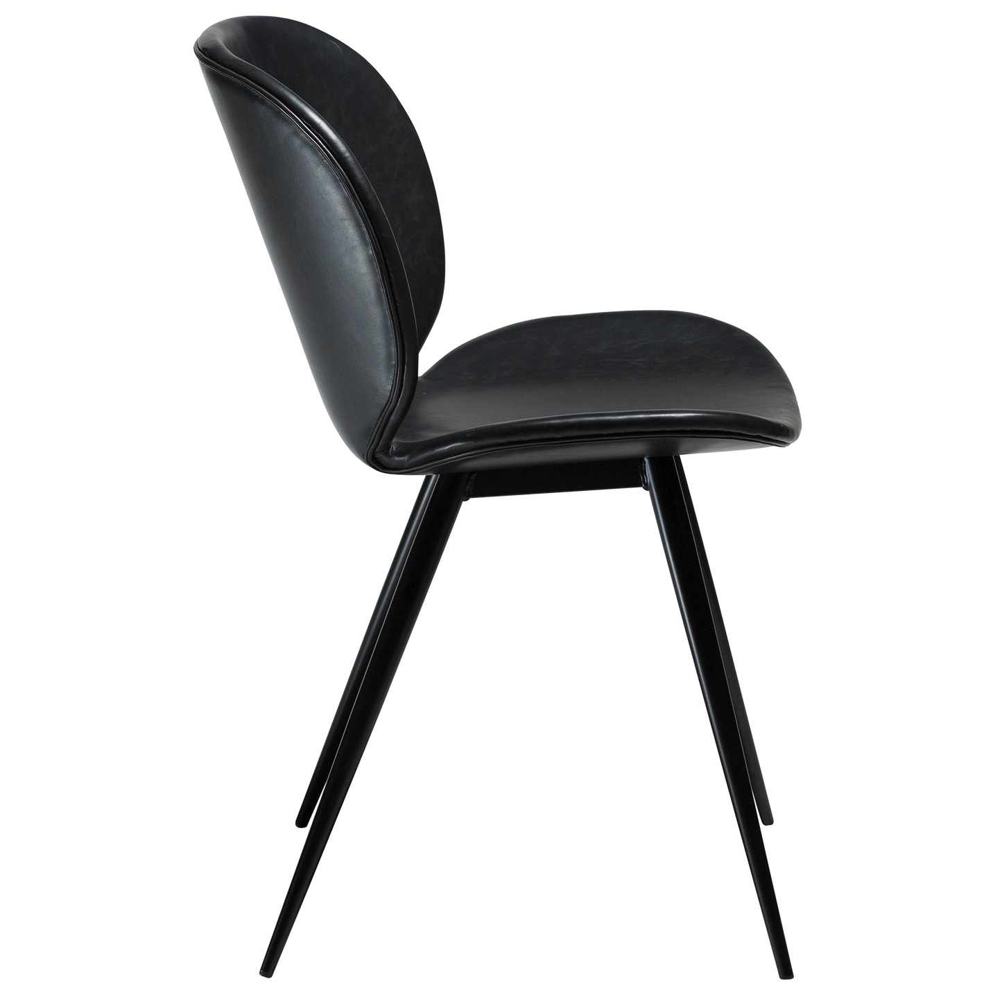 [var:Bezug=Vintage schwarzes Kunstleder mit runden schwarzen Beinen] CLOUD Stuhl