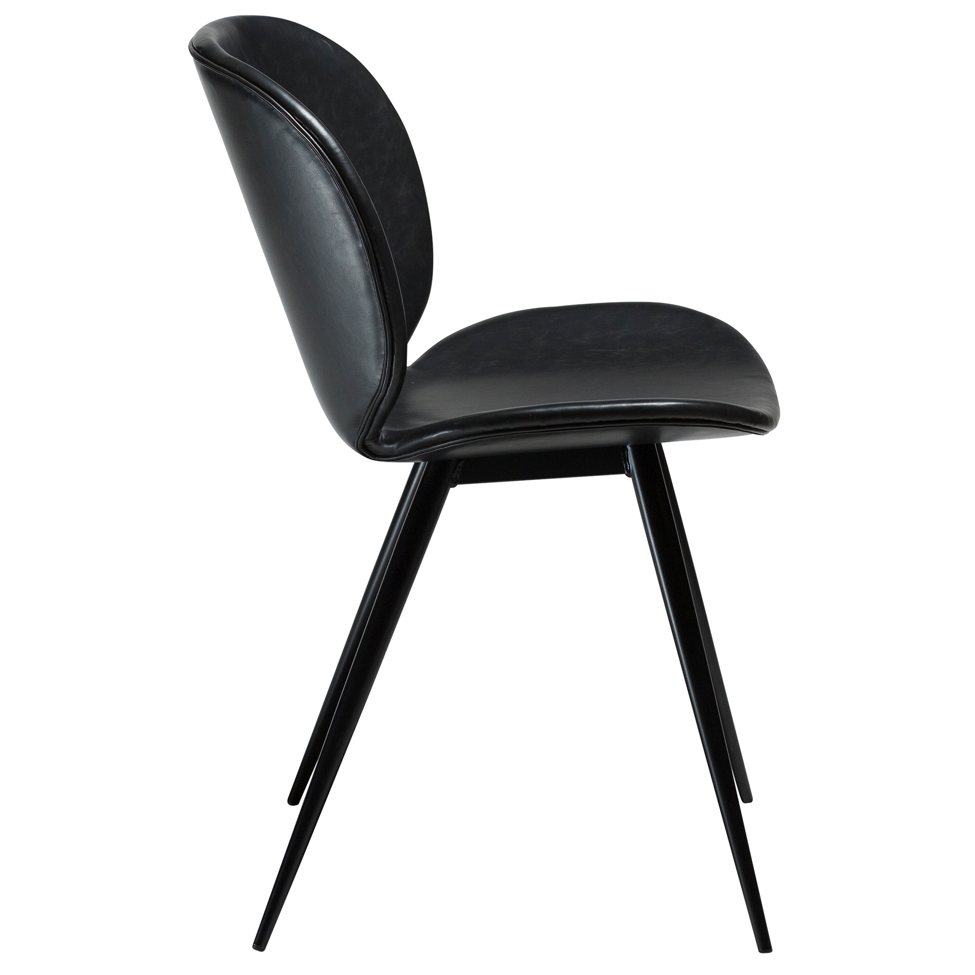 [var:Bezug=Vintage schwarzes Kunstleder mit runden schwarzen Beinen] CLOUD Stuhl