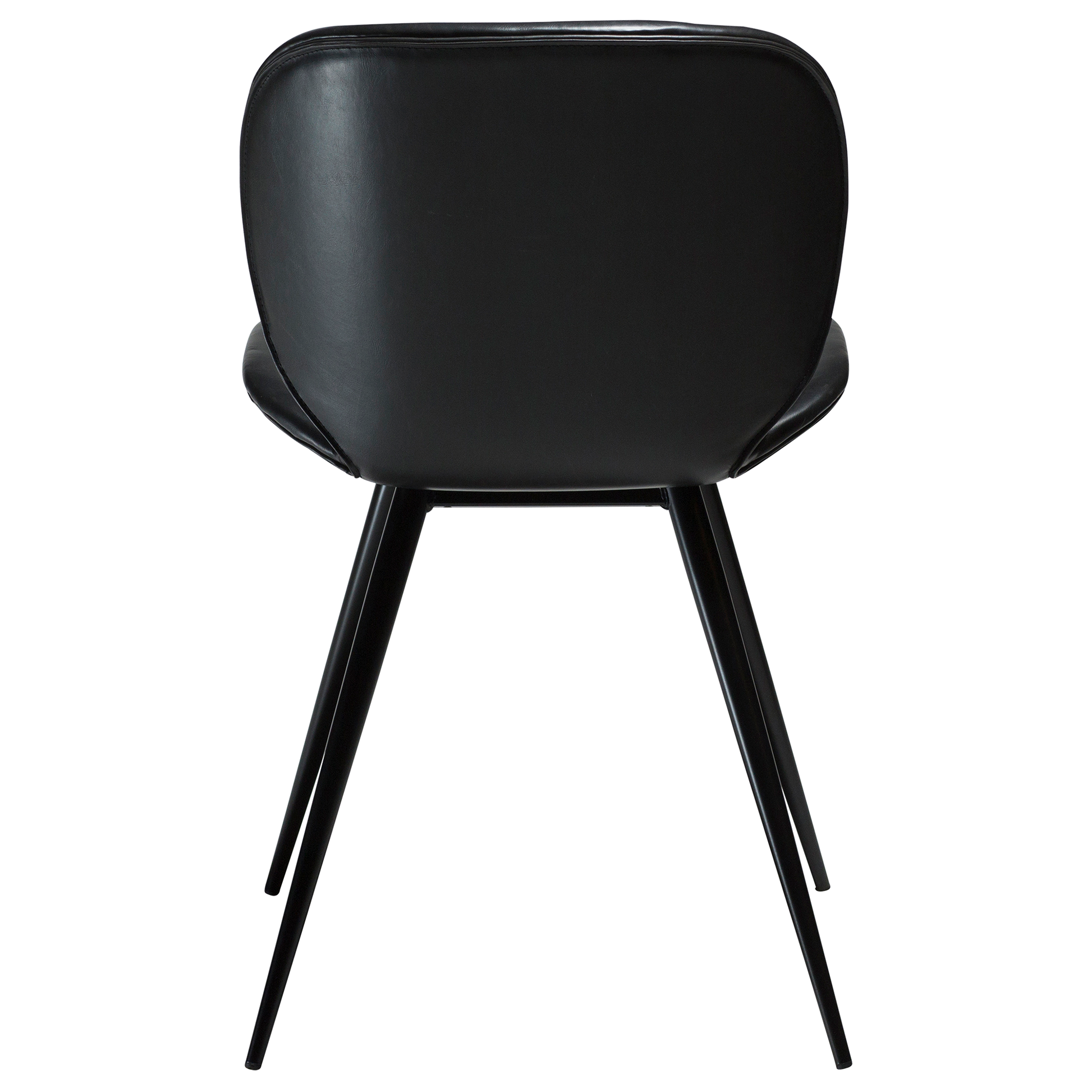 [var:Bezug=Vintage schwarzes Kunstleder mit runden schwarzen Beinen] CLOUD Stuhl