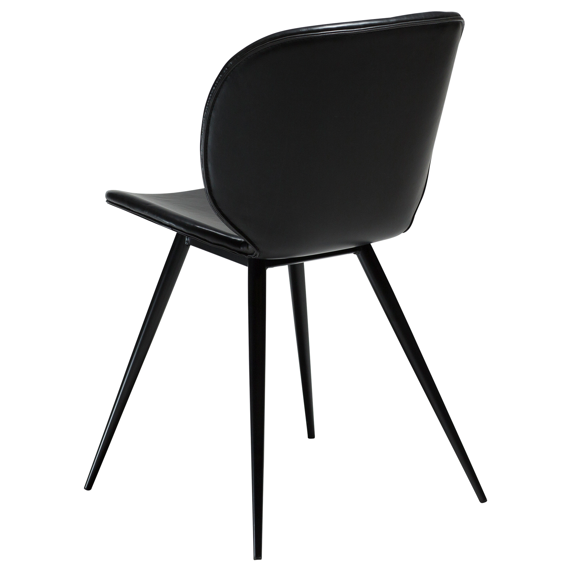 [var:Bezug=Vintage schwarzes Kunstleder mit runden schwarzen Beinen] CLOUD Stuhl