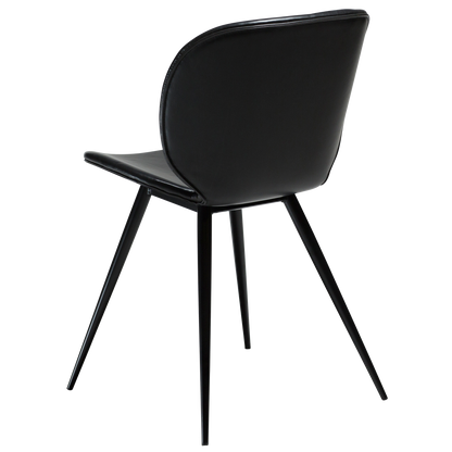 [var:Bezug=Vintage schwarzes Kunstleder mit runden schwarzen Beinen] CLOUD Stuhl