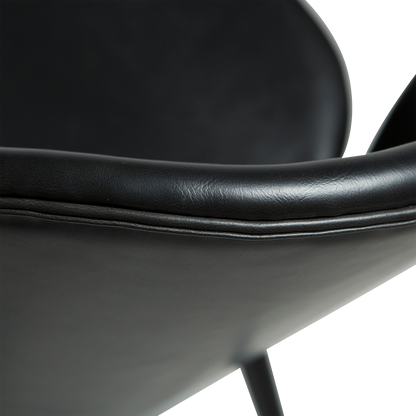 [var:Bezug=Vintage schwarzes Kunstleder mit runden schwarzen Beinen] CLOUD Stuhl