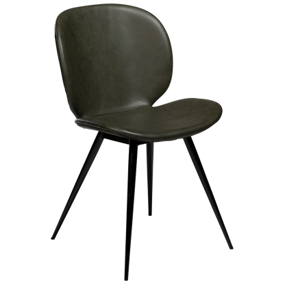 [var:Bezug=Vintage grünes Kunstleder mit runden schwarzen Beinen] CLOUD Stuhl