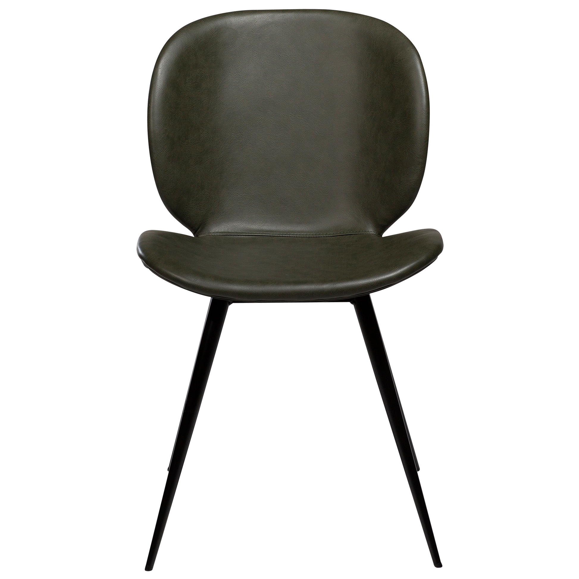 [var:Bezug=Vintage grünes Kunstleder mit runden schwarzen Beinen] CLOUD Stuhl