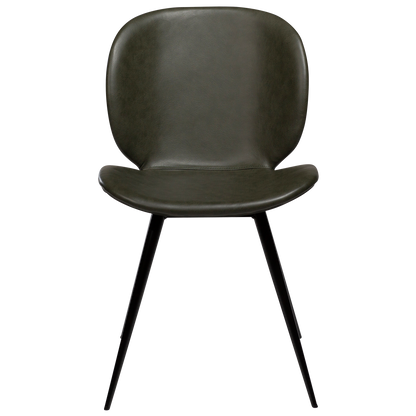 [var:Bezug=Vintage grünes Kunstleder mit runden schwarzen Beinen] CLOUD Stuhl