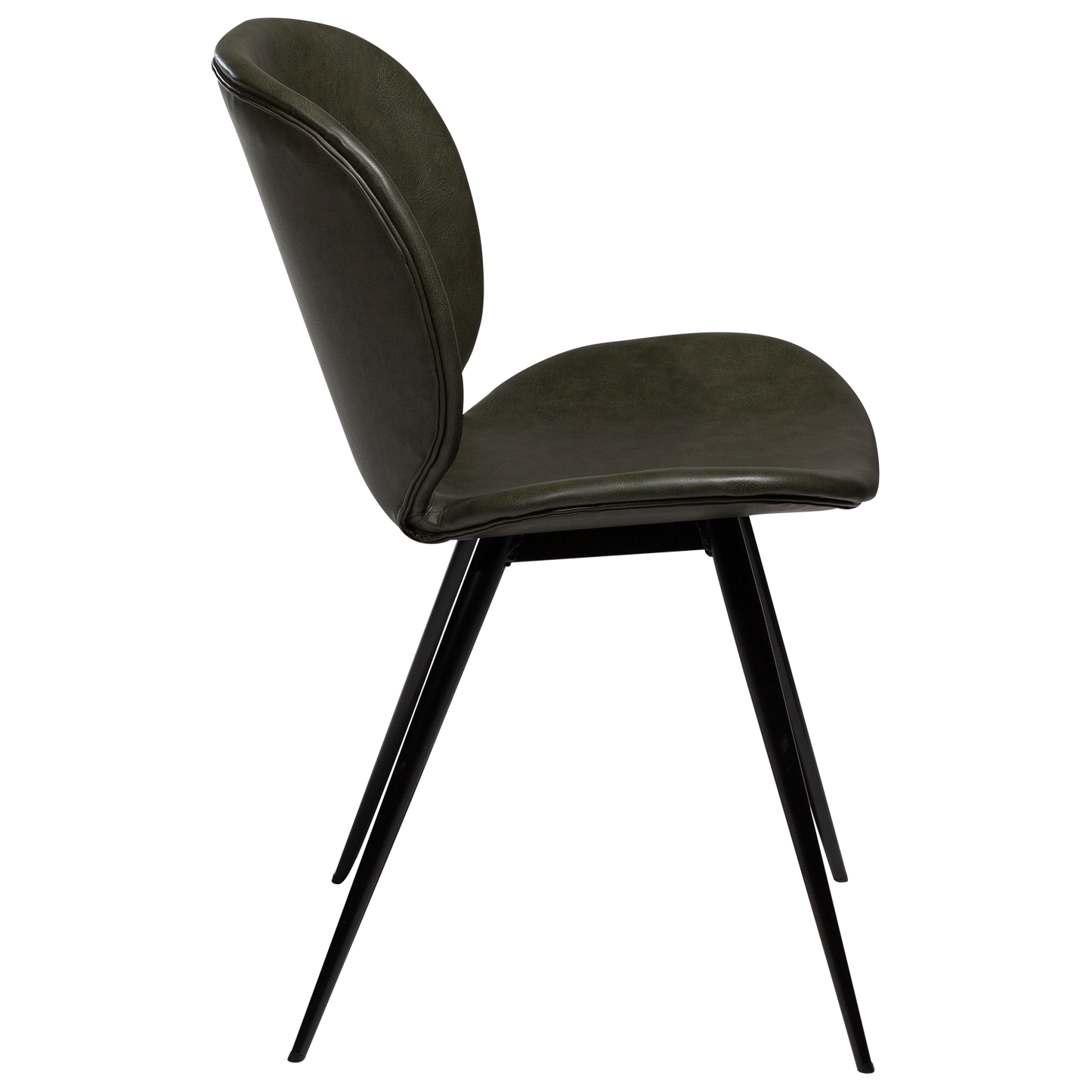 [var:Bezug=Vintage grünes Kunstleder mit runden schwarzen Beinen] CLOUD Stuhl