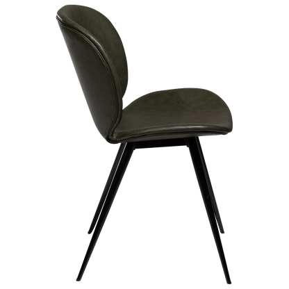 [var:Bezug=Vintage grünes Kunstleder mit runden schwarzen Beinen] CLOUD Stuhl