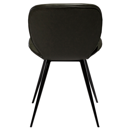 [var:Bezug=Vintage grünes Kunstleder mit runden schwarzen Beinen] CLOUD Stuhl