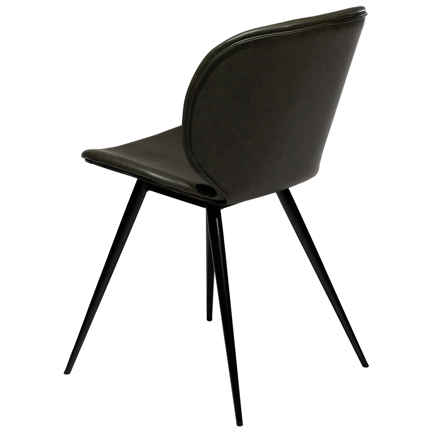 [var:Bezug=Vintage grünes Kunstleder mit runden schwarzen Beinen] CLOUD Stuhl