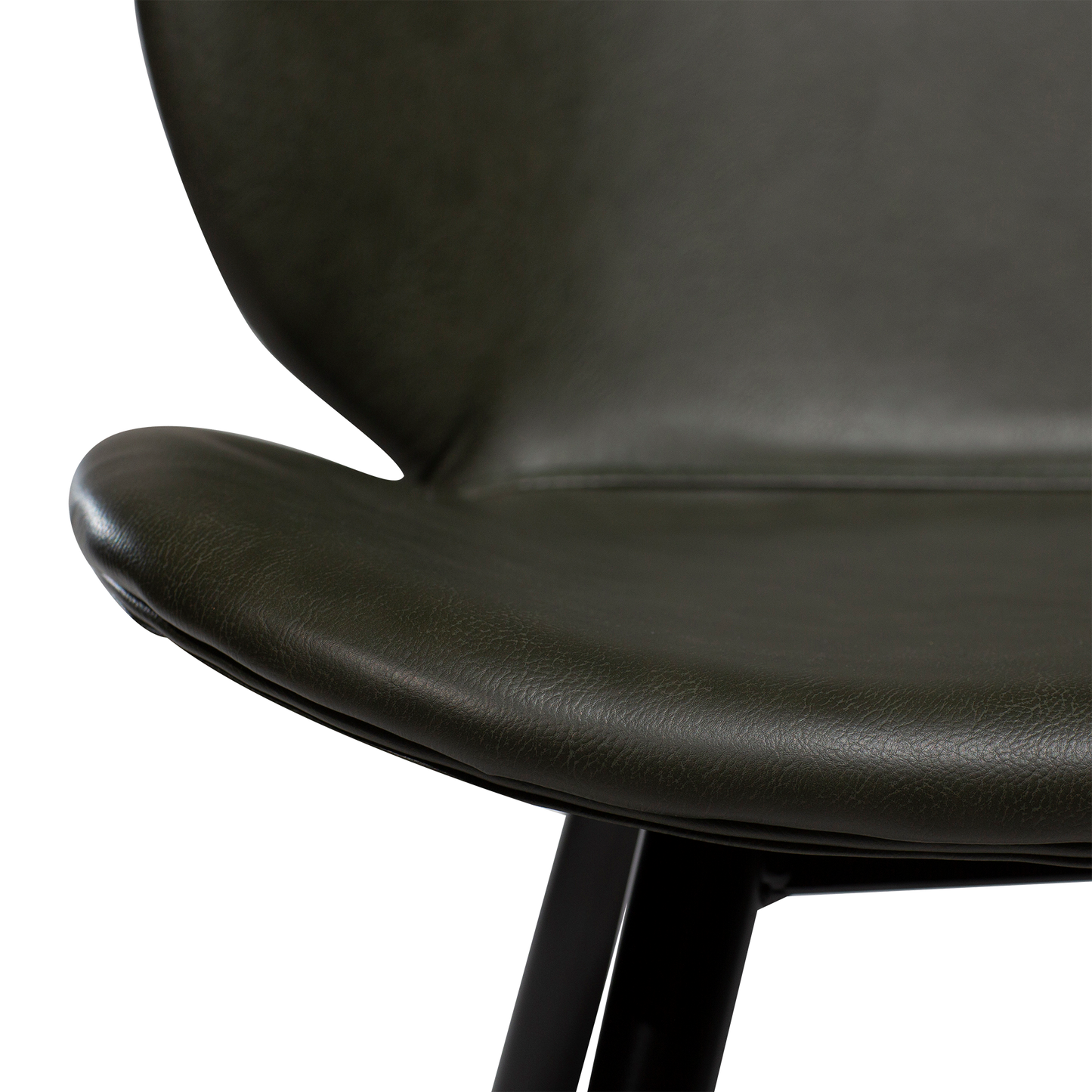 [var:Bezug=Vintage grünes Kunstleder mit runden schwarzen Beinen] CLOUD Stuhl