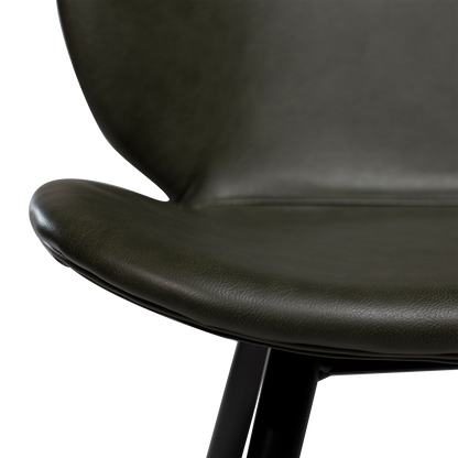 [var:Bezug=Vintage grünes Kunstleder mit runden schwarzen Beinen] CLOUD Stuhl