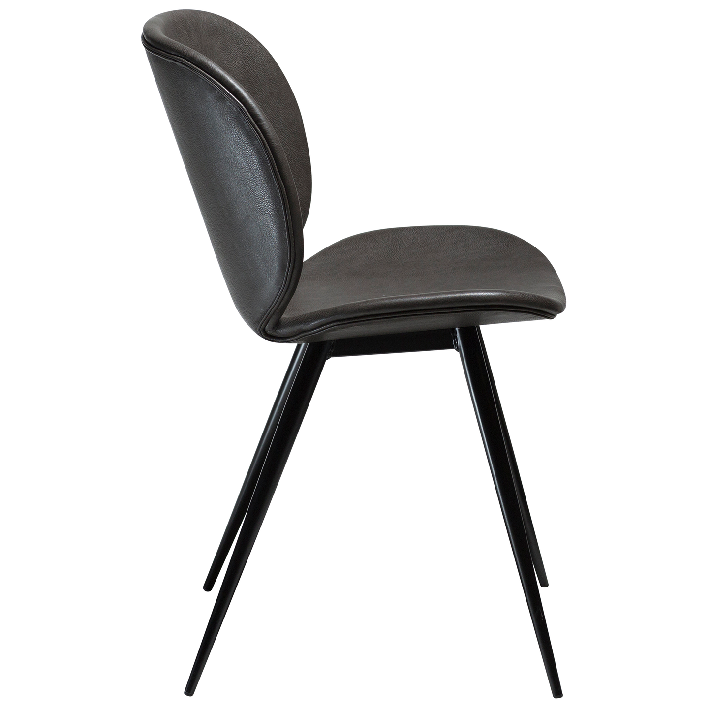 [var:Bezug=Vintage graues Kunstleder mit runden schwarzen Beinen] CLOUD Stuhl