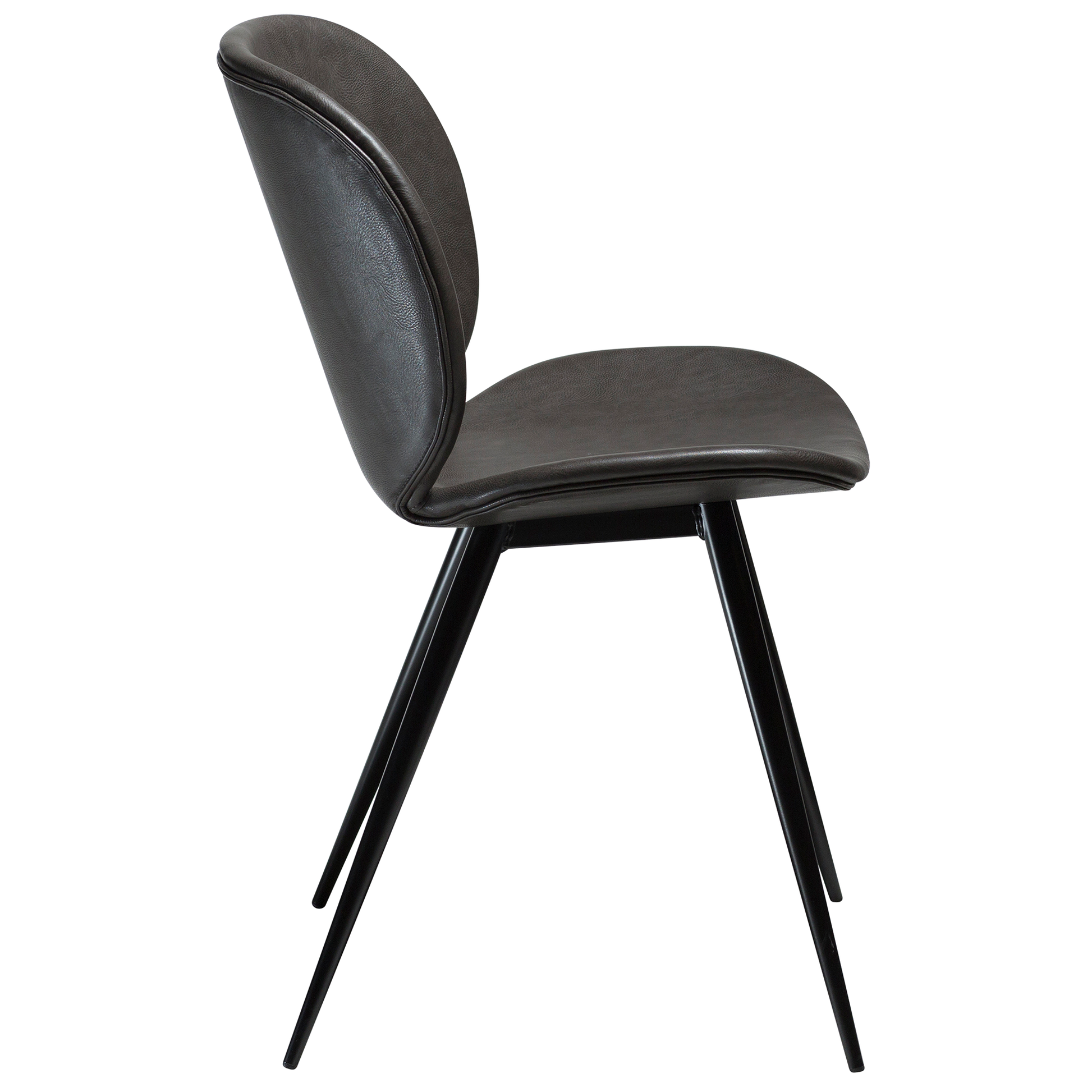 [var:Bezug=Vintage graues Kunstleder mit runden schwarzen Beinen] CLOUD Stuhl