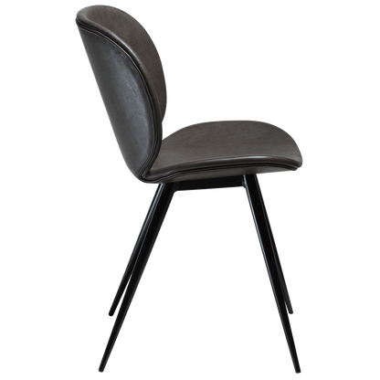 [var:Bezug=Vintage graues Kunstleder mit runden schwarzen Beinen] CLOUD Stuhl