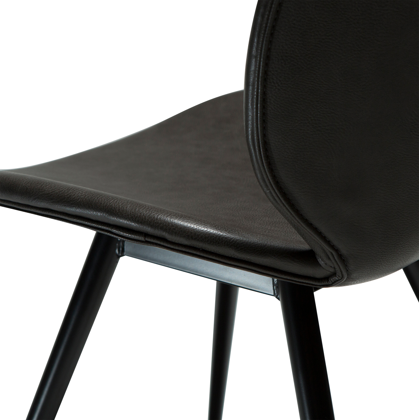 [var:Bezug=Vintage graues Kunstleder mit runden schwarzen Beinen] CLOUD Stuhl