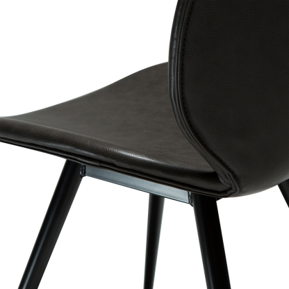 [var:Bezug=Vintage graues Kunstleder mit runden schwarzen Beinen] CLOUD Stuhl