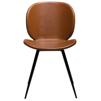 [var:Bezug=Vintage hellbraunes Kunstleder mit runden schwarzen Beinen] CLOUD Stuhl