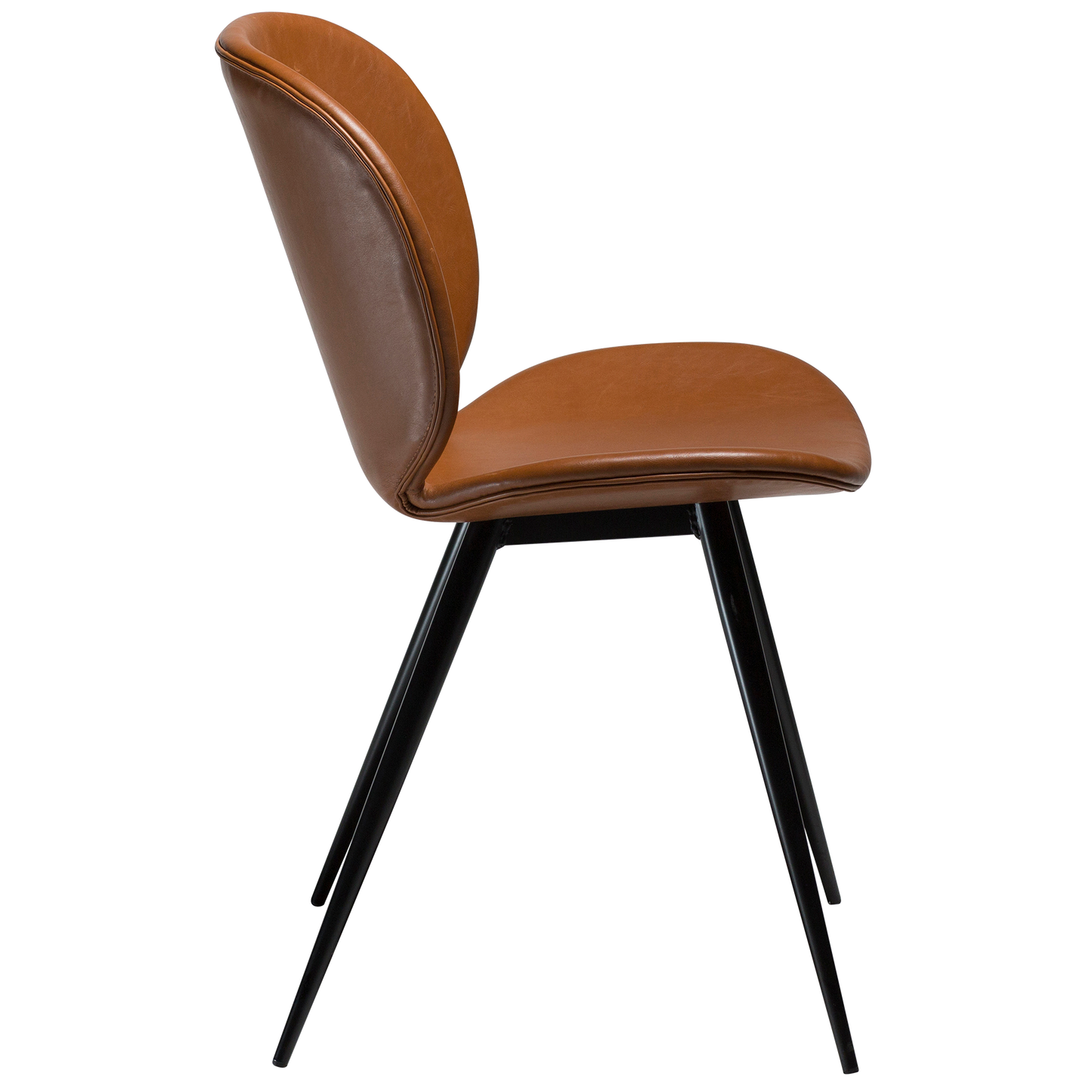 [var:Bezug=Vintage hellbraunes Kunstleder mit runden schwarzen Beinen] CLOUD Stuhl