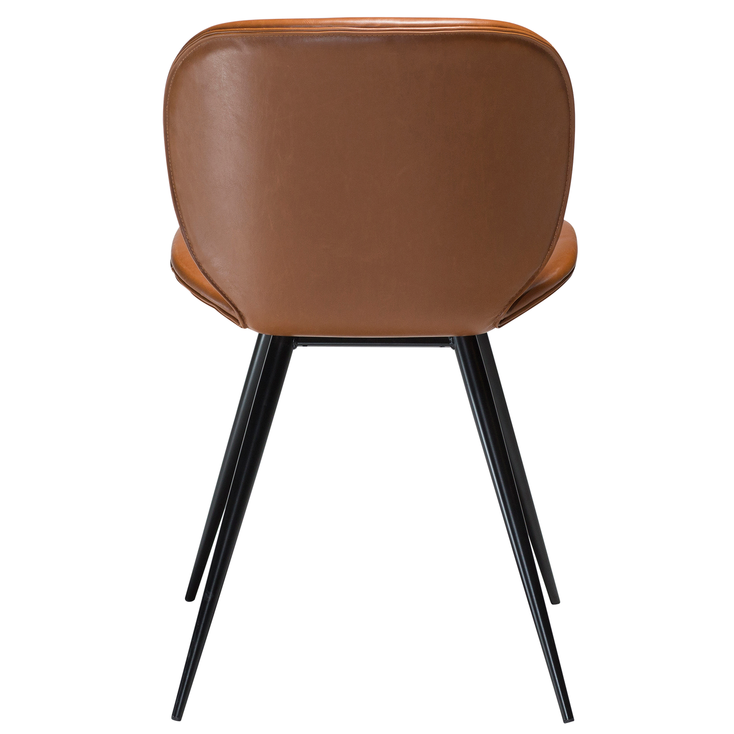 [var:Bezug=Vintage hellbraunes Kunstleder mit runden schwarzen Beinen] CLOUD Stuhl