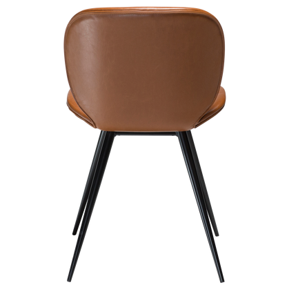 [var:Bezug=Vintage hellbraunes Kunstleder mit runden schwarzen Beinen] CLOUD Stuhl