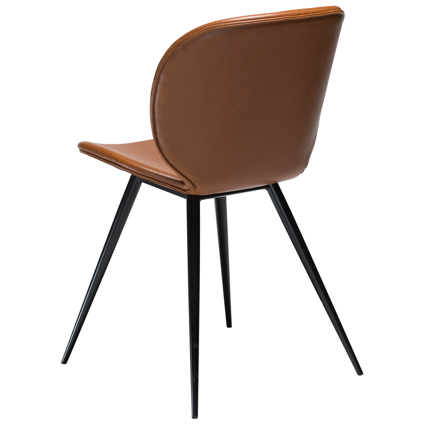 [var:Bezug=Vintage hellbraunes Kunstleder mit runden schwarzen Beinen] CLOUD Stuhl