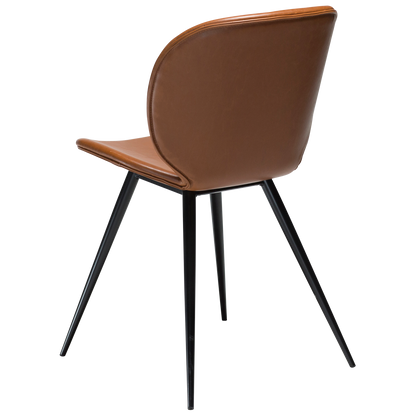 [var:Bezug=Vintage hellbraunes Kunstleder mit runden schwarzen Beinen] CLOUD Stuhl