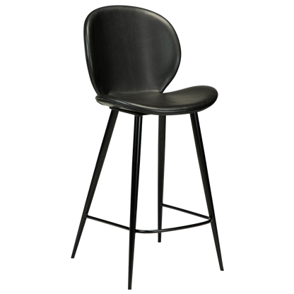 [var:Bezug=Vintage schwarzes Kunstleder mit runden schwarzen Beinen] CLOUD Thekenhocker
