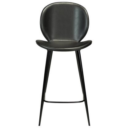 [var:Bezug=Vintage schwarzes Kunstleder mit runden schwarzen Beinen] CLOUD Thekenhocker