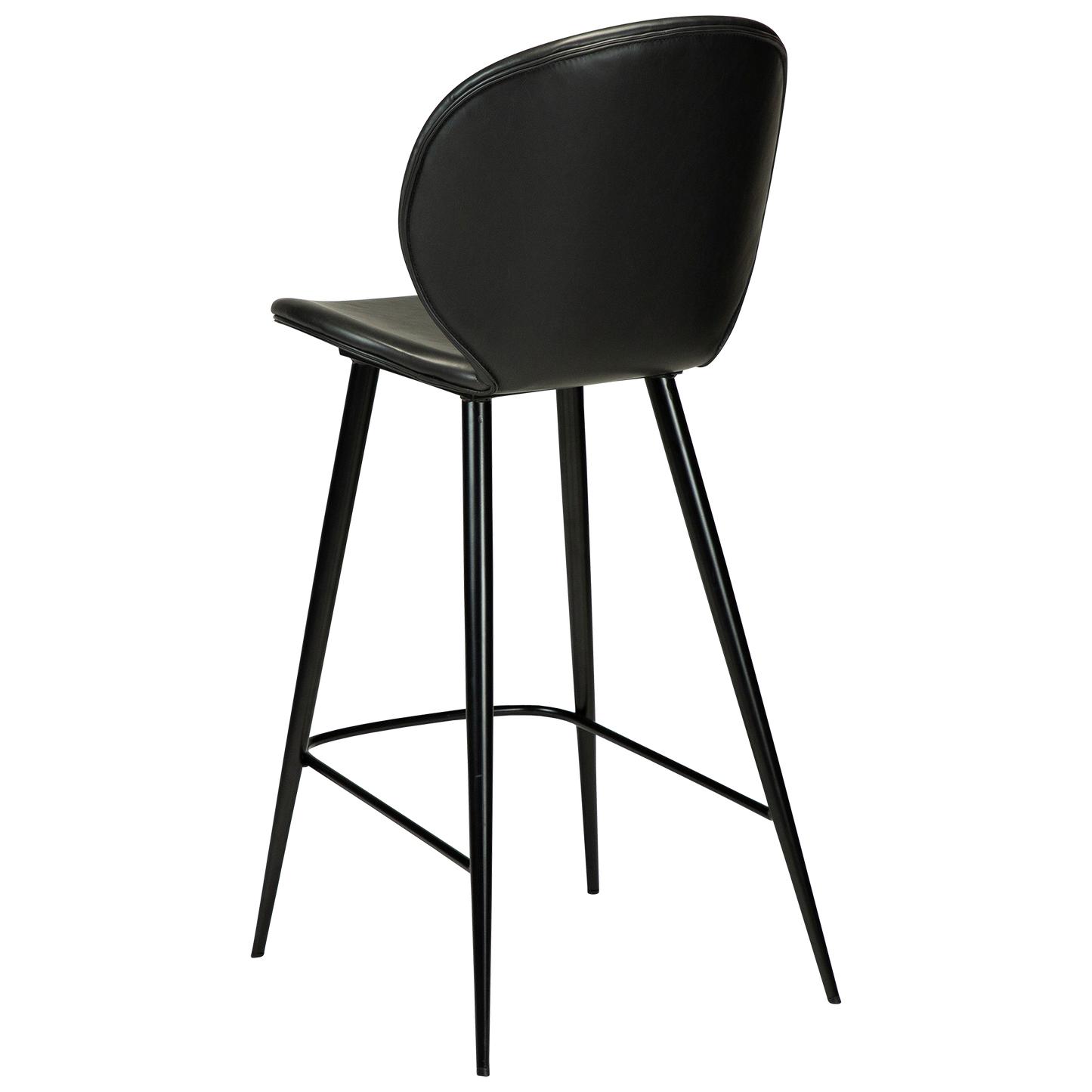 [var:Bezug=Vintage schwarzes Kunstleder mit runden schwarzen Beinen] CLOUD Thekenhocker