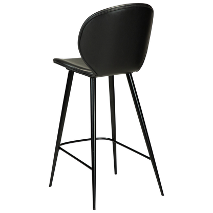 [var:Bezug=Vintage schwarzes Kunstleder mit runden schwarzen Beinen] CLOUD Thekenhocker