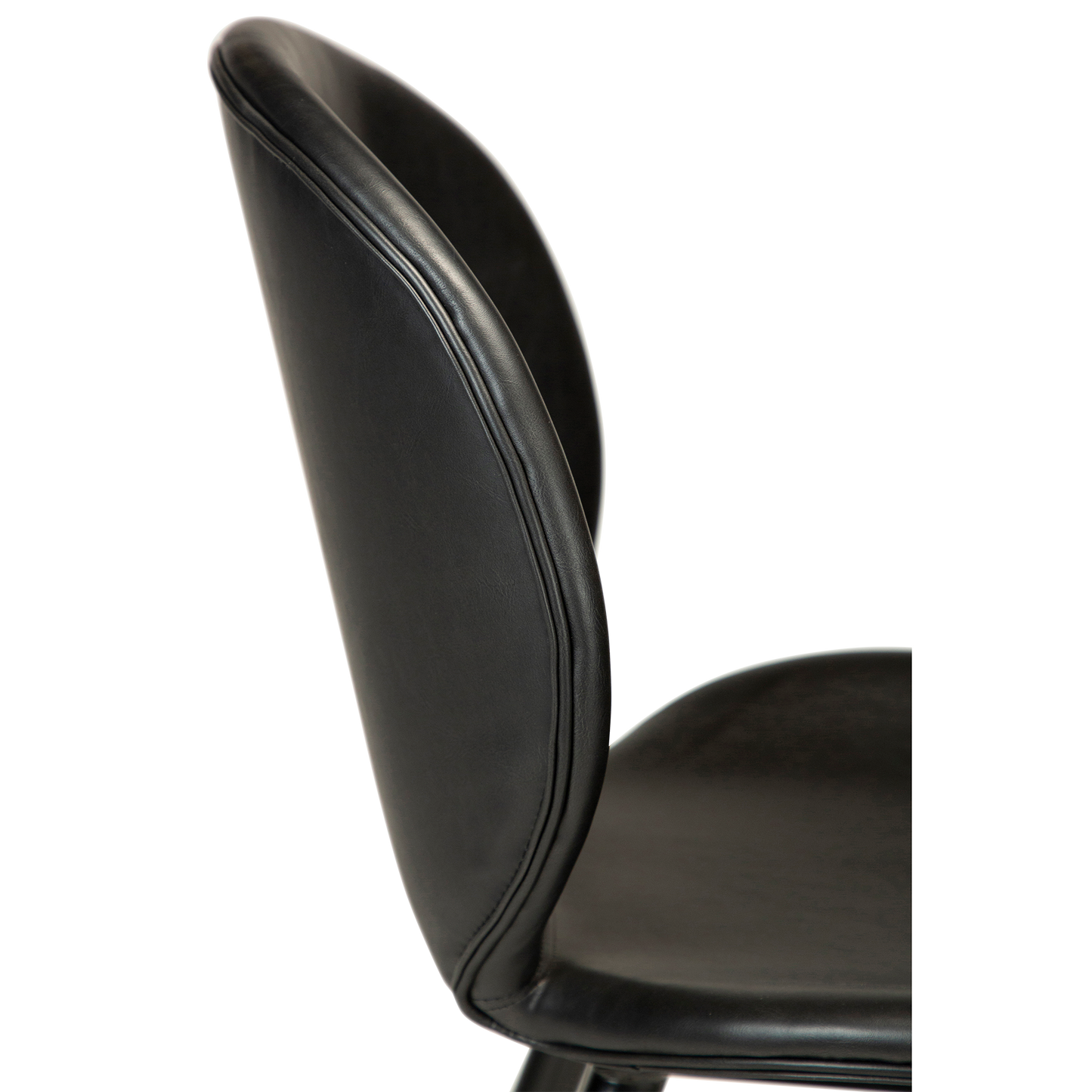 [var:Bezug=Vintage schwarzes Kunstleder mit runden schwarzen Beinen] CLOUD Thekenhocker