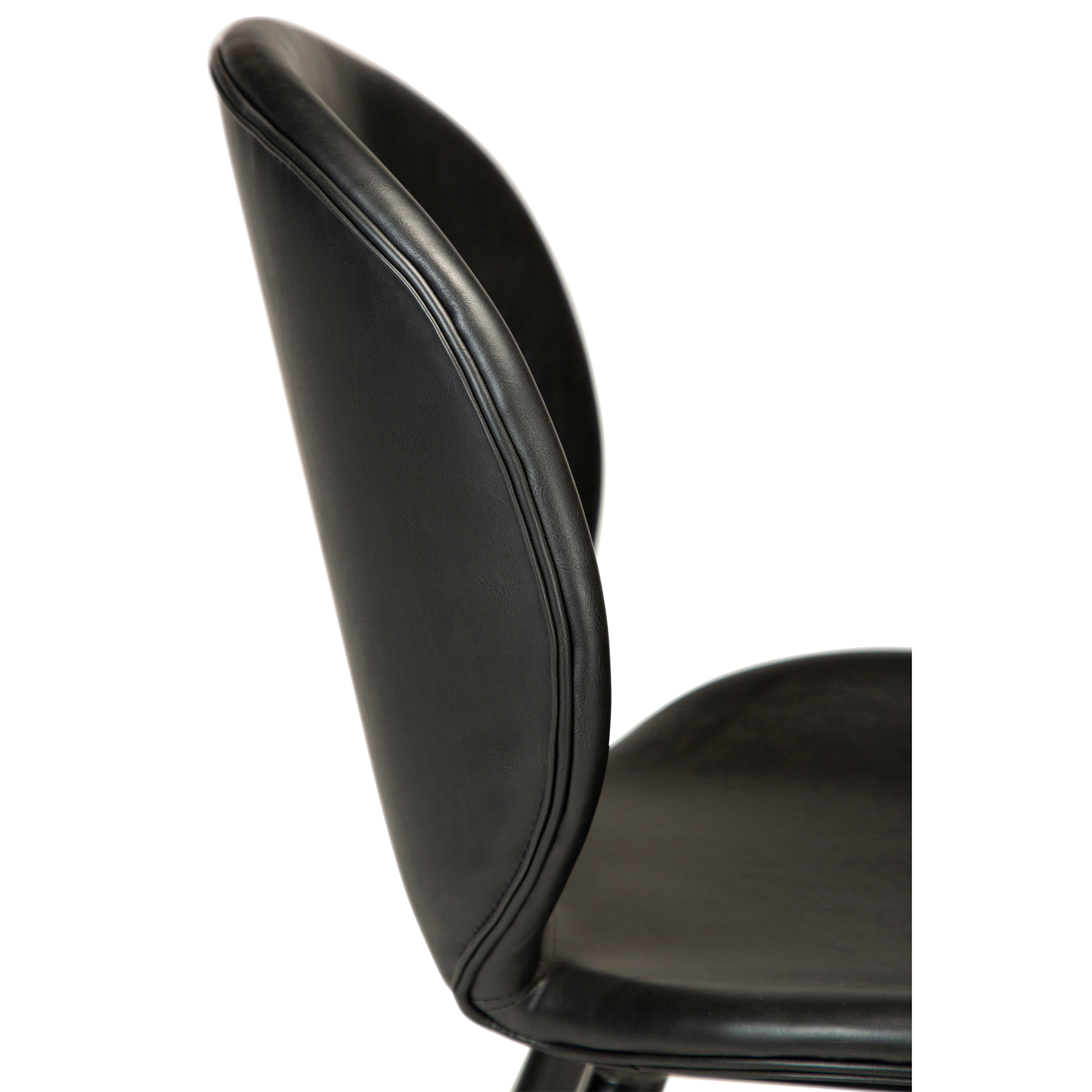 [var:Bezug=Vintage schwarzes Kunstleder mit runden schwarzen Beinen] CLOUD Thekenhocker