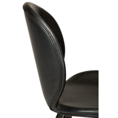 [var:Bezug=Vintage schwarzes Kunstleder mit runden schwarzen Beinen] CLOUD Thekenhocker