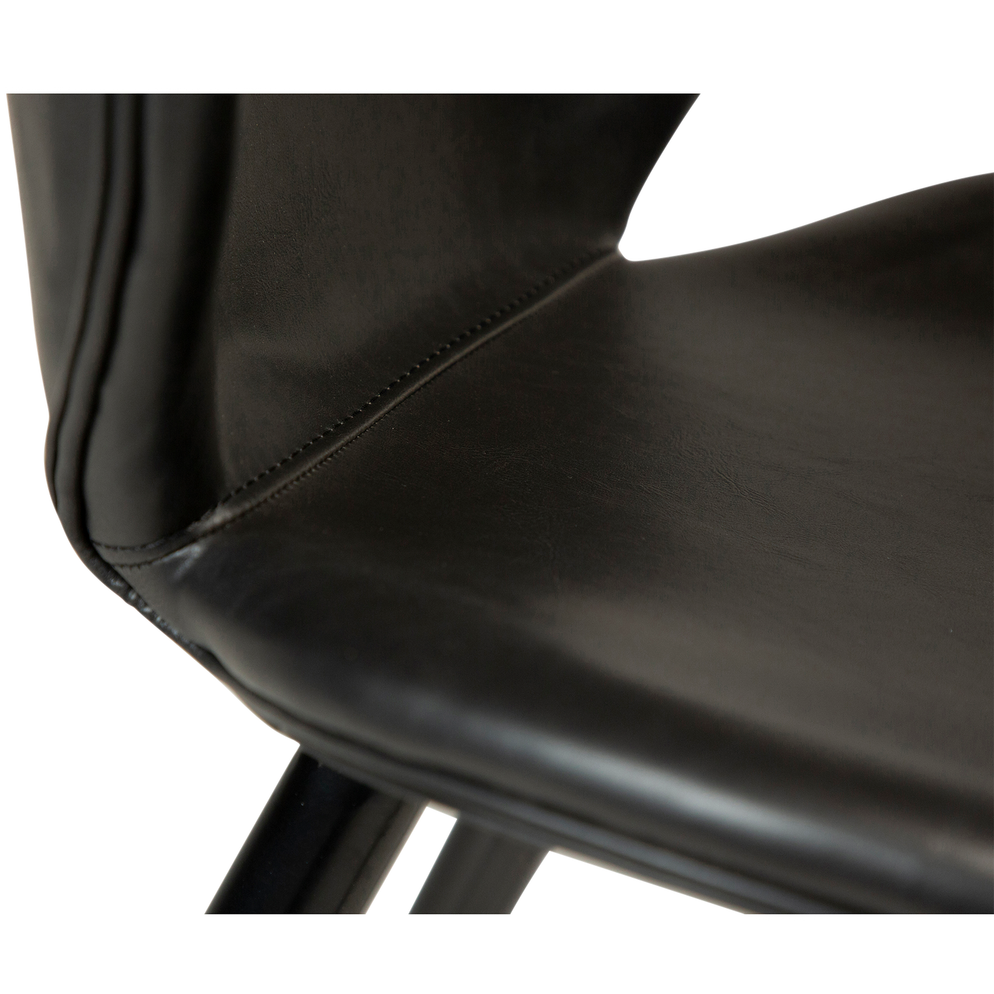 [var:Bezug=Vintage schwarzes Kunstleder mit runden schwarzen Beinen] CLOUD Thekenhocker