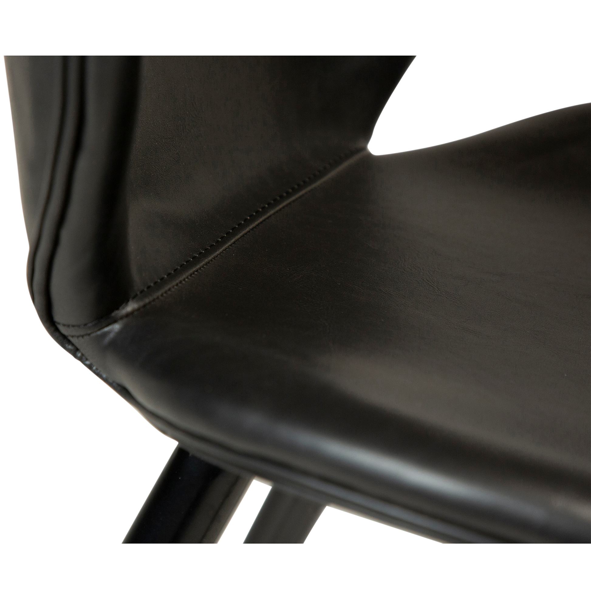 [var:Bezug=Vintage schwarzes Kunstleder mit runden schwarzen Beinen] CLOUD Thekenhocker