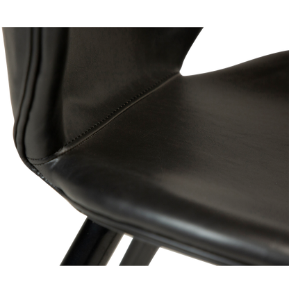 [var:Bezug=Vintage schwarzes Kunstleder mit runden schwarzen Beinen] CLOUD Thekenhocker