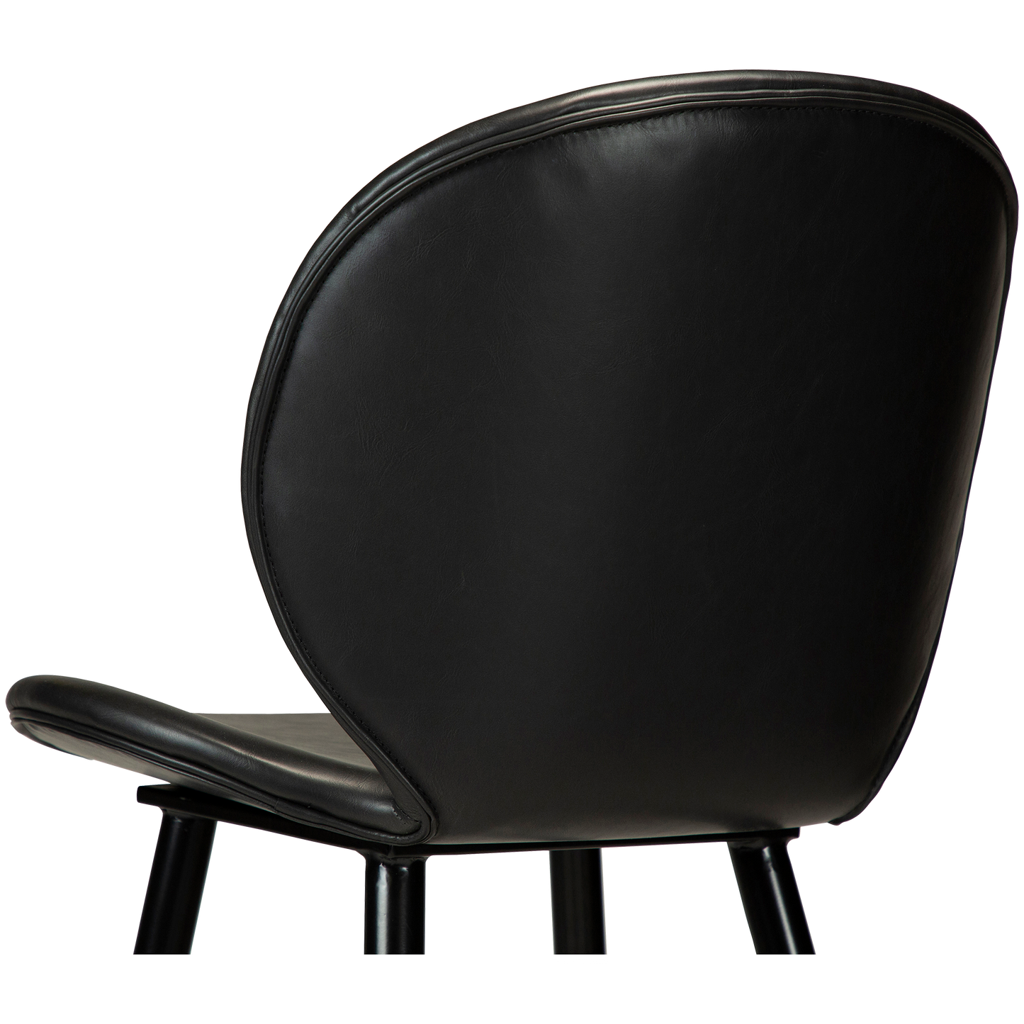 [var:Bezug=Vintage schwarzes Kunstleder mit runden schwarzen Beinen] CLOUD Thekenhocker