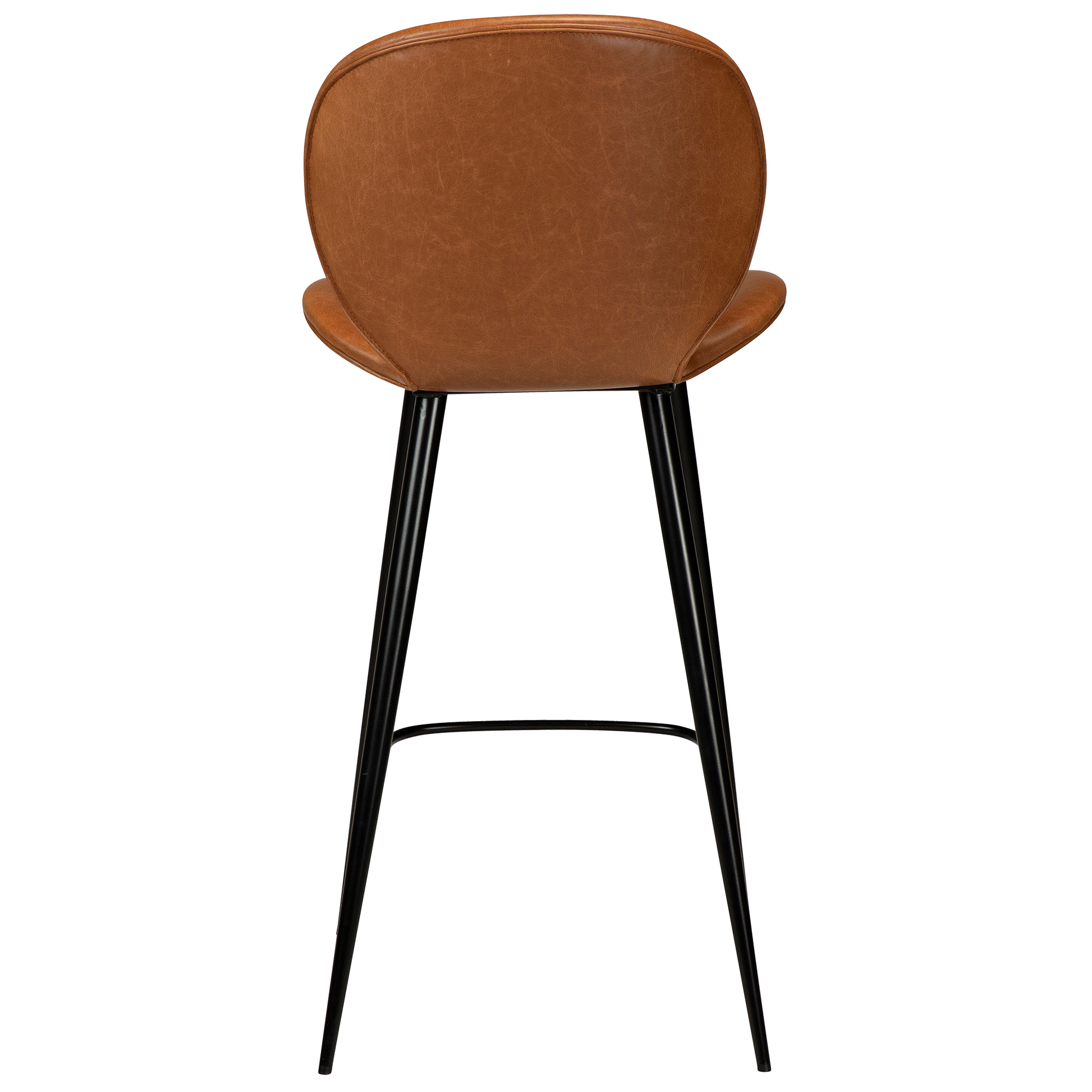 [var:Bezug=Vintage hellbraunes Kunstleder mit runden schwarzen Beinen] CLOUD Thekenhocker