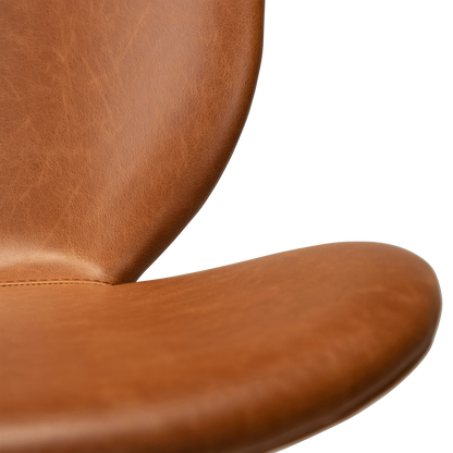 [var:Bezug=Vintage hellbraunes Kunstleder mit runden schwarzen Beinen] CLOUD Thekenhocker