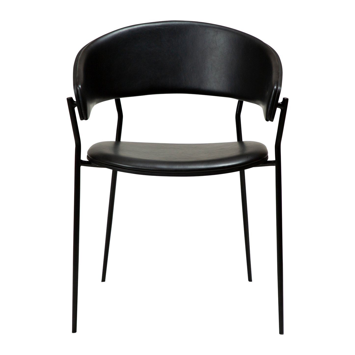 [var:Bezug=Vintage schwarzes Kunstleder und schwarz gebeizte Esche mit schwarzen Beinen] CRIB Sessel