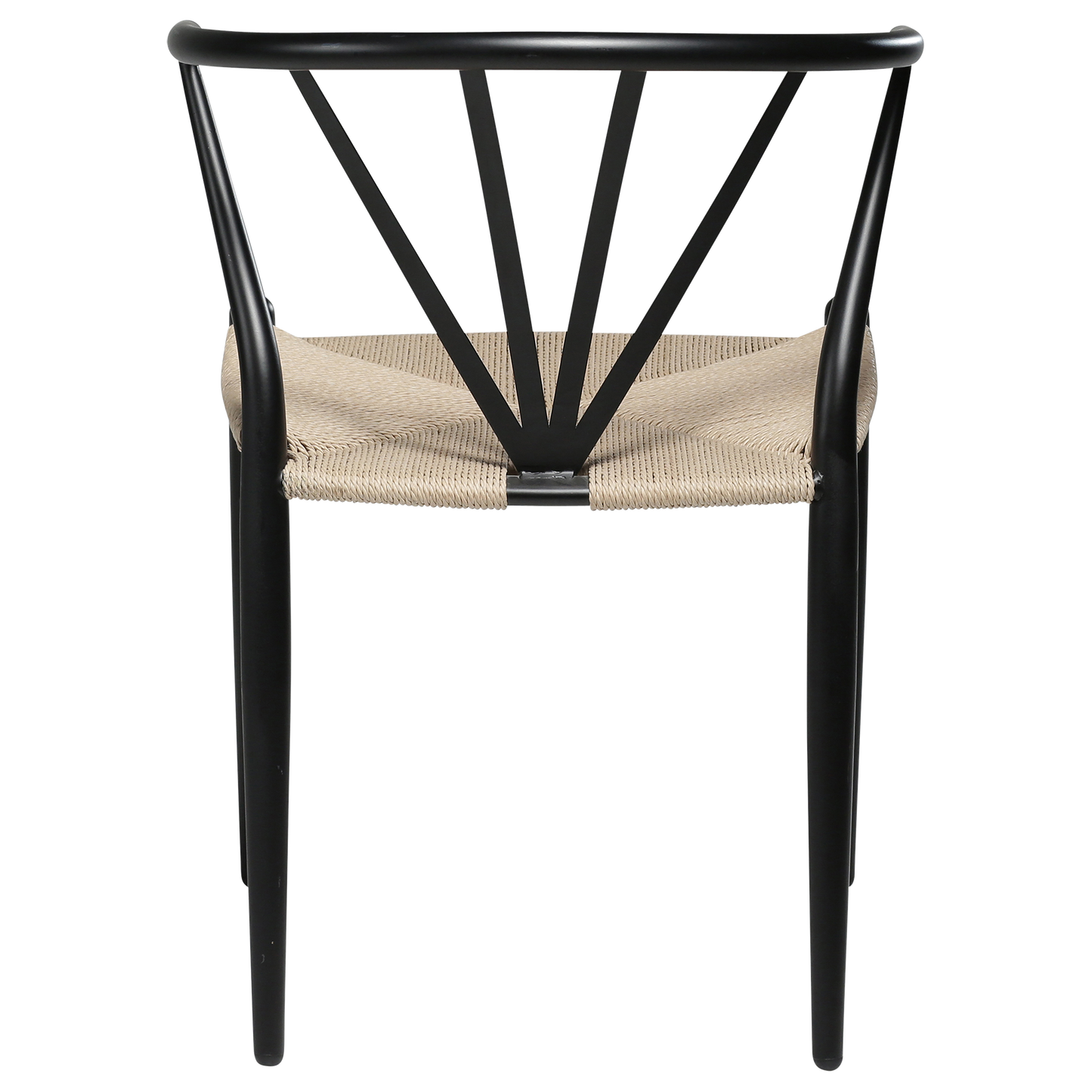 [var:Bezug=Schwarze Lackbeine mit Sitz aus natürlichem Papierkordel] DELTA Stuhl