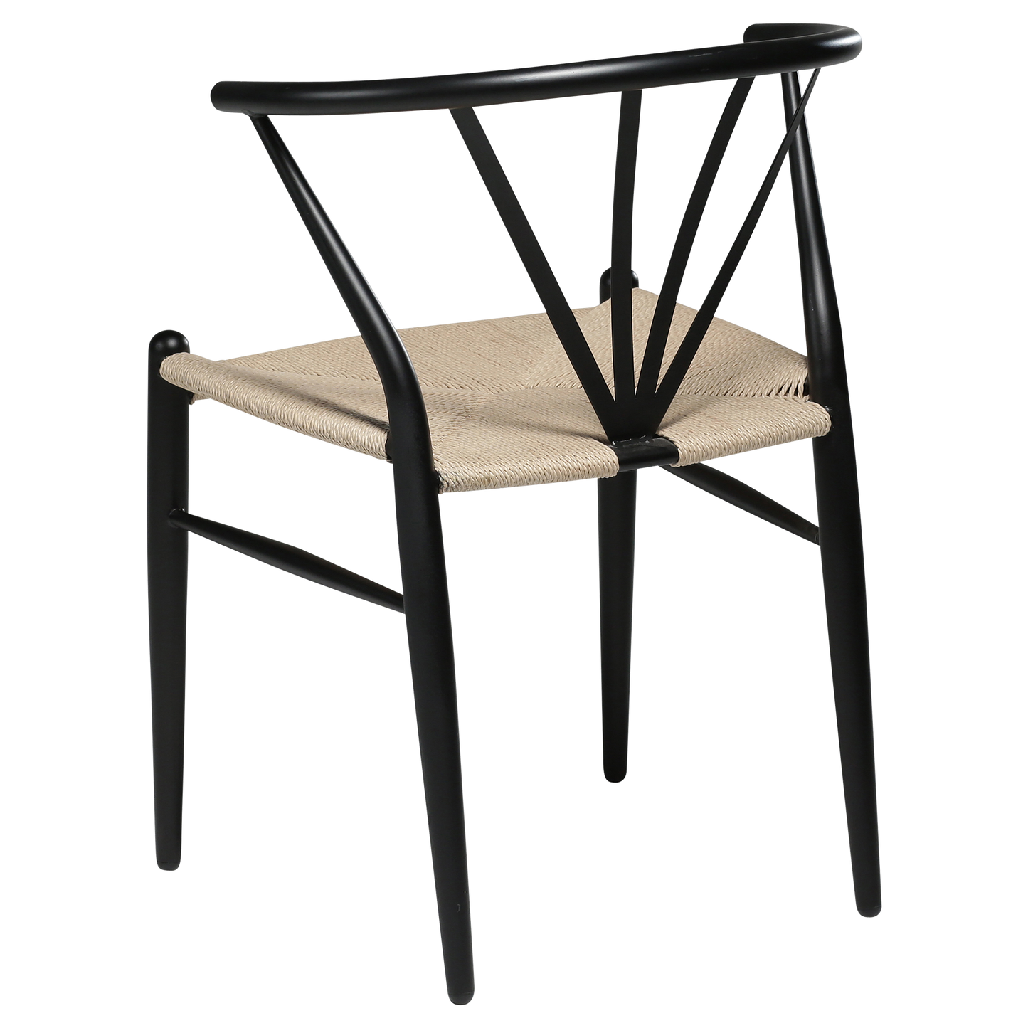 [var:Bezug=Schwarze Lackbeine mit Sitz aus natürlichem Papierkordel] DELTA Stuhl